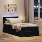 Preview: Bett mit Stauraum und LED mit LED Schwarz 100 x 200 cm Samt