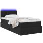 Preview: Bett mit Stauraum und LED mit LED Schwarz 100 x 200 cm Samt