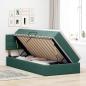 Preview: ARDEBO.de - Bett mit Stauraum und LED mit LED Dunkelgrün 90 x 190 cm Samt