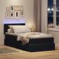 Preview: Bett mit Stauraum und LED mit LED Schwarz 100 x 200 cm Samt