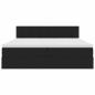 Preview: Bett mit LED-Lichtleisten Schwarz 200 x 200 cm Samt