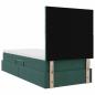 Preview: Bett mit Stauraum und LED mit LED Dunkelgrün 90 x 190 cm Samt