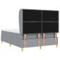 Preview: ARDEBO.de - Boxspringbett mit Matratze Dunkelgrau 90x190 cm Hellgrau Stoff