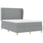 Preview: Boxspringbett mit Matratze Hellgrau 190 x 140 cm Stoff