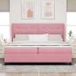 Preview: ARDEBO.de - Boxspringbett mit Matratze Rosa 200 x 200 cm Polyester