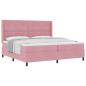 Preview: Boxspringbett mit Matratze mit Kopfteil Rosa 200 x 200 cm Samt