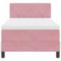 Preview: LED Boxspringbett mit Matratze mit LED Rosa 100 x 200 cm Samt