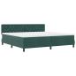 Preview: LED Boxspringbett mit Matratze Dunkelgrün 200 x 200 cm Samt