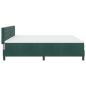 Preview: LED Boxspringbett mit Matratze Dunkelgrün 200 x 200 cm Samt