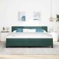 Preview: LED Boxspringbett mit Matratze Dunkelgrün 200 x 200 cm Samt