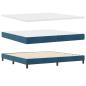 Preview: LED Boxspringbett mit Matratze Dunkelblau 200 x 200 cm Samt