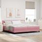 Preview: ARDEBO.de - LED Boxspringbett mit Matratze mit LED Rosa 200 x 200 cm Samt