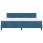 Preview: LED Boxspringbett mit Matratze Dunkelblau 200 x 200 cm Samt
