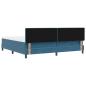 Preview: LED Boxspringbett mit Matratze Dunkelblau 200 x 200 cm Samt