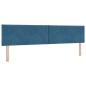 Preview: LED Boxspringbett mit Matratze Dunkelblau 200 x 200 cm Samt