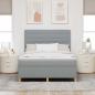 Preview: LED Boxspringbett mit Matratze Hellgrau 140 x 190 cm Stoff