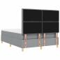 Preview: LED Boxspringbett mit Matratze Hellgrau 140 x 190 cm Stoff