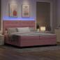 Preview: LED Boxspringbett mit Kopfteil Rosa 200 x 200 cm Samt