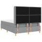 Preview: Boxspringbett mit Matratze Hellgrau 140 x 190 cm Stoff