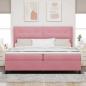 Preview: Boxspringbett mit Matratze mit LED Rosa 200 x 200 cm Samt