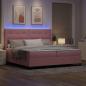 Preview: Boxspringbett mit Matratze mit LED Rosa 200 x 200 cm Samt