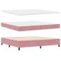 Preview: Boxspringbett mit Matratze mit LED Rosa 200 x 200 cm Samt