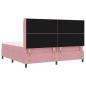 Preview: Boxspringbett mit Matratze mit LED Rosa 200 x 200 cm Samt