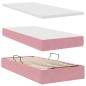 Preview: Aufbewahrungsbett mit Matratze Rosa 100 x 200 cm Samt