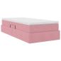 Preview: Aufbewahrungsbett mit Matratze Rosa 100 x 200 cm Samt