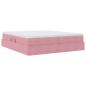 Preview: Aufbewahrungsbett mit Matratze Rosa 200 x 200 cm Samt