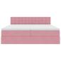 Preview: ARDEBO.de - Aufbewahrungsbett mit Matratze mit Kopfteil Rosa 100 x 200 cm