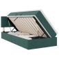 Preview: LED-Speicherbett mit Matratze Dunkelgrün 100 x 200 cm Samt