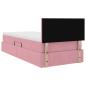Preview: Bett mit Stauraum und LED mit Matratze Rosa 100 x 200 cm Samt