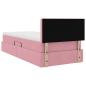 Preview: Bett mit Stauraum und LED mit Matratze Rosa 100 x 200 cm Samt