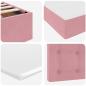 Preview: Aufbewahrungsbett mit Matratze Rosa 100 x 200 cm Samt