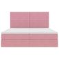 Preview: Aufbewahrungsbett mit Matratze Rosa 200 x 200 cm Samt