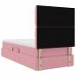 Preview: Bett mit Stauraum und LED mit Matratze Rosa 100 x 200 cm Samt