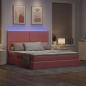 Preview: Bett mit LED-Lichtleisten mit Kopfteil Rosa 200 x 200 cm Samt