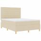 Preview: Boxspringbett mit Matratze Creme 140 x 190 cm Stoff