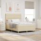 Preview: ARDEBO.de - Boxspringbett mit Matratze Creme 140 x 190 cm Stoff