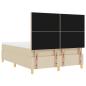 Preview: Boxspringbett mit Matratze Creme 140 x 190 cm Stoff