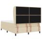 Preview: ARDEBO.de - Boxspringbett mit Matratze Creme 140 x 190 cm Stoff