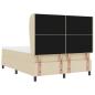 Preview: Boxspringbett mit Matratze Creme 140 x 190 cm Stoff