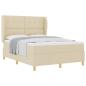 Preview: Boxspringbett mit Kopfteil Creme 190 x 140 cm Stoff