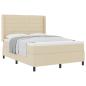 Preview: Boxspringbett mit Matratze Creme 140 x 190 cm Stoff