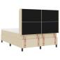 Preview: Boxspringbett mit Matratze Creme 140 x 190 cm Stoff