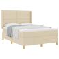 Preview: Boxspringbett mit Kopfteil Creme 140 x 190 cm Stoff