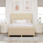 Preview: Boxspringbett mit Kopfteil Creme 140 x 190 cm Stoff