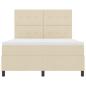 Preview: Boxspringbett mit Matratze mit LED Creme 140 x 190 cm Stoff