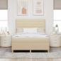 Preview: LED Boxspringbett mit Matratze Creme 140 x 190 cm Stoff